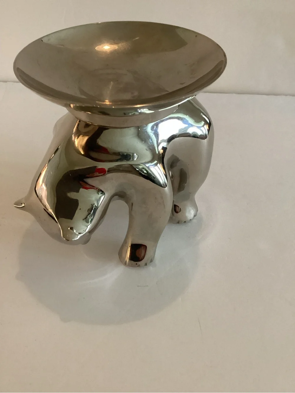 Vintage Restoration Hardware Polar Bear Candle Holder Silver Plate
